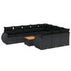 vidaXL 11-dijelni set vrtnih sofa od poliratana s jastucima crni