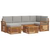 vidaXL Set vanjskih sofa 7 kom. Prirodna i svijetlo siva Poliester