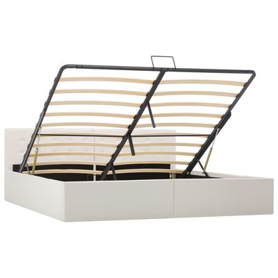 vidaXL Hidraulični okvir za krevet od umjetne kože bijeli 180 x 200 cm