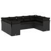 vidaXL 9-dijelni set vrtnih sofa s jastucima crni od poliratana
