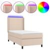 vidaXL Krevet box spring madrac LED cappuccino 90x190cm umjetna koža