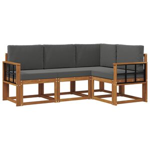 vidaXL Set vanjskih sofa 4 kom. 4-sjedala Prirodna i antracit