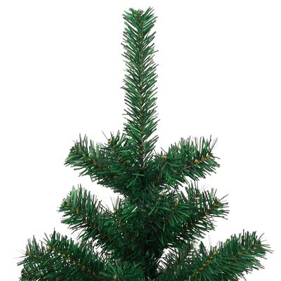 vidaXL Spiralno osvijetljeno božićno drvce s posudom zeleno 120 cm PVC