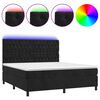 vidaXL Krevet box spring s madracem LED crni 160x200 cm bar&scaron;un