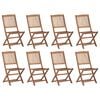 vidaXL Sklopive vrtne stolice s jastucima 8 kom masivno bagremovo drvo