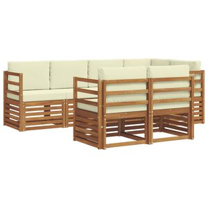 vidaXL Set vanjskih sofa 7 kom. 7-sjedala Prirodna i krem
