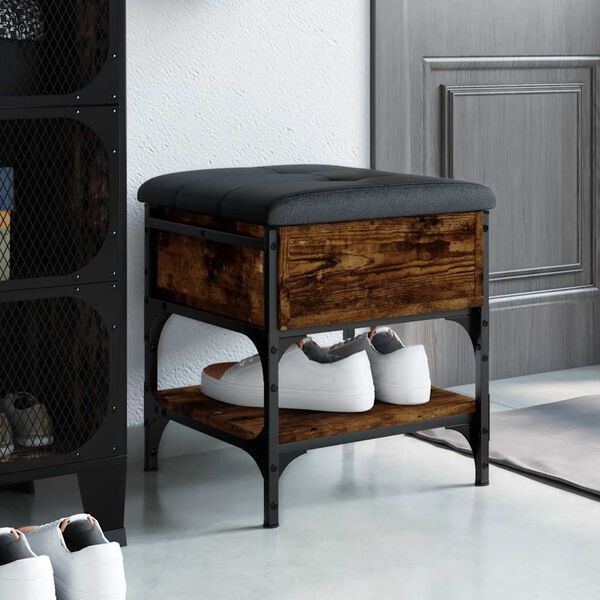 vidaXL Klupa za cipele boja hrasta 42x42x45 cm konstruirano drvo