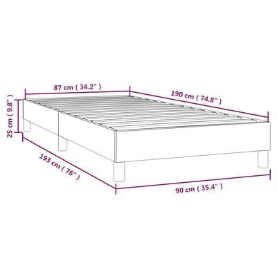 vidaXL Okvir za krevet smeđesivi 90x190 cm od tkanine