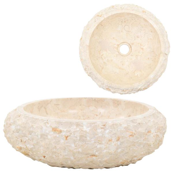 vidaXL Umivaonik 40 x 12 cm mramorni krem