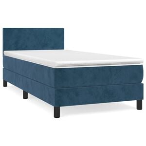vidaXL Box spring krevet s madracem tamnoplavi 100x200 cm bar&scaron;unasti