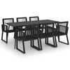 vidaXL 7-dijelni vrtni blagovaonski set od PVC ratana crni