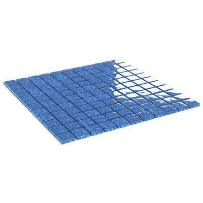 vidaXL Pločice s mozaikom 11 kom plave 30 x 30 cm staklene