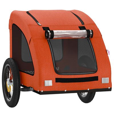 vidaXL Prikolica za bicikl za ljubimce narančasta od tkanine i željeza