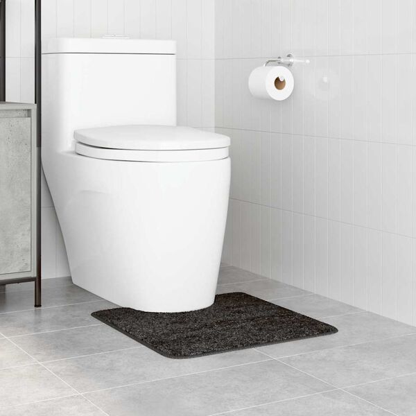 vidaXL Prostirka protiv klizanja s izrezom za WC Tamno siva 50 x 50 cm
