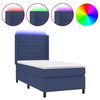 vidaXL Krevet box spring s madracem LED plavi 90x200 cm od tkanine