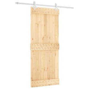 vidaXL Klizna vrata 85 x 210 cm Čvrsta borovina (neobrađena)