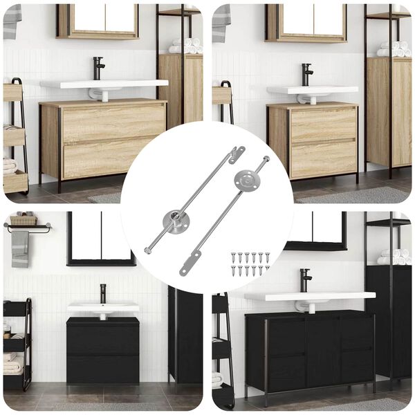 vidaXL Užitna &scaron;ipka za &scaron;arku 2 pcs Srebrno 190 mm Željezo