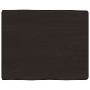 vidaXL Stolna ploča tamnosmeđa 60x50x(2-6) cm obrađena hrastovina