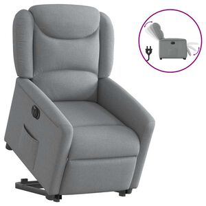 vidaXL Električni naslonjač na podizanje svjetlosivi od tkanine