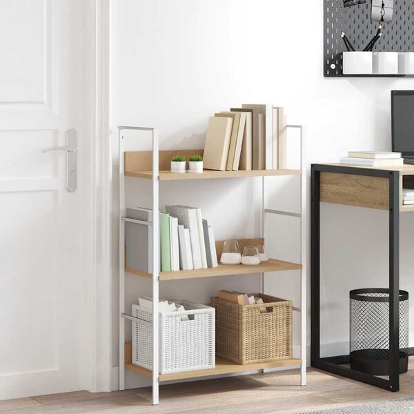 vidaXL Police za knjige s 3 razine boja hrasta 60x27,6x90,5 cm drvene