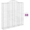 vidaXL Lučne gabionske ko&scaron;are 8 kom 200x30x200/220cm pocinčano željezo