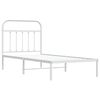 vidaXL Metalni okvir za krevet s uzglavljem bijeli 90 x 190 cm