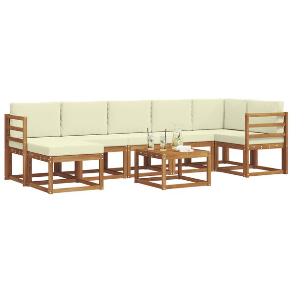 vidaXL Set vanjskih sofa s jastukom 8 pcs Prirodna i krem