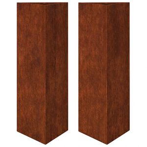 vidaXL Vrtne sadilice 2kom trokutasta 30x26x75cm Pohabani čelik