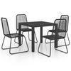 vidaXL 5-dijelni vrtni blagovaonski set od PVC ratana crni