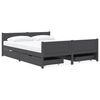 vidaXL Okvir za krevet s 4 ladice tamnosivi 160 x 200 cm od borovine