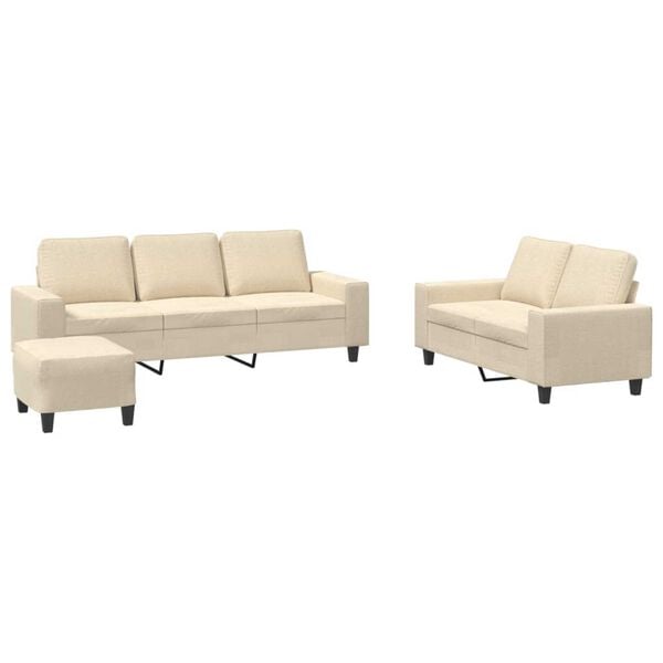 vidaXL 3-dijelni set sofa krem od mikrovlakana