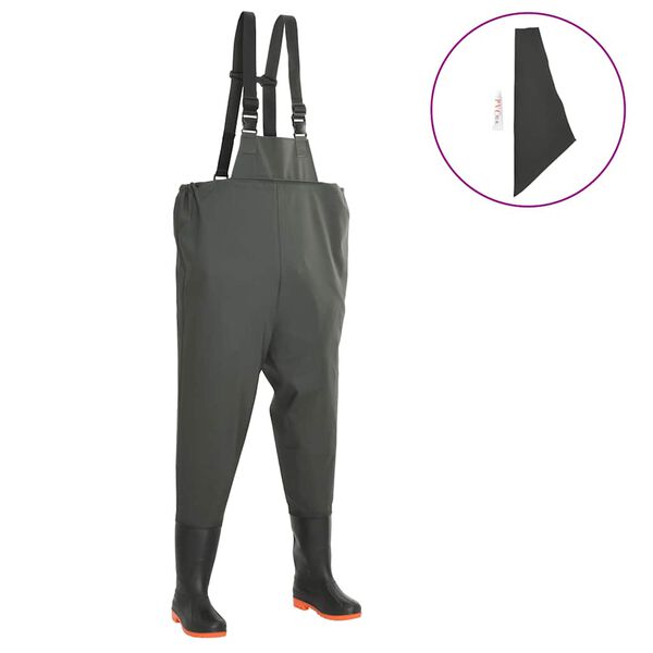 vidaXL Hlače za vodu s čizmama zelene veličina 42