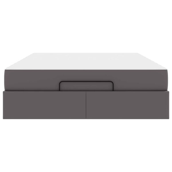 vidaXL Okvir kreveta s madracem s madracem 2 pcs Siva PVC