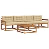 vidaXL Set vanjskih sofa s jastukom 5 pcs Prirodna i bež