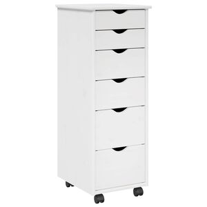 vidaXL Mobilni ormar 34 x 39 x 93,5 cm Čvrsto borovo drvo Bijelo