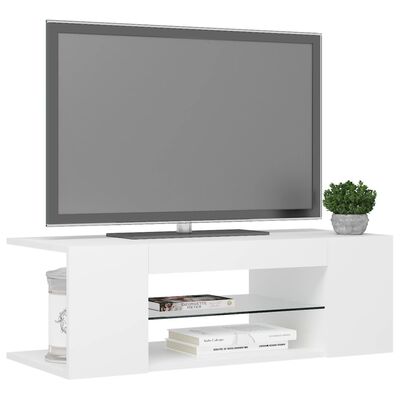 vidaXL TV ormarić s LED svjetlima bijeli 90 x 39 x 30 cm