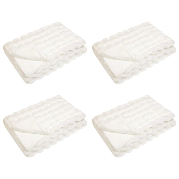 vidaXL Lažni zec deka 4 pcs Bijelo 130 x 150 cm Poliester