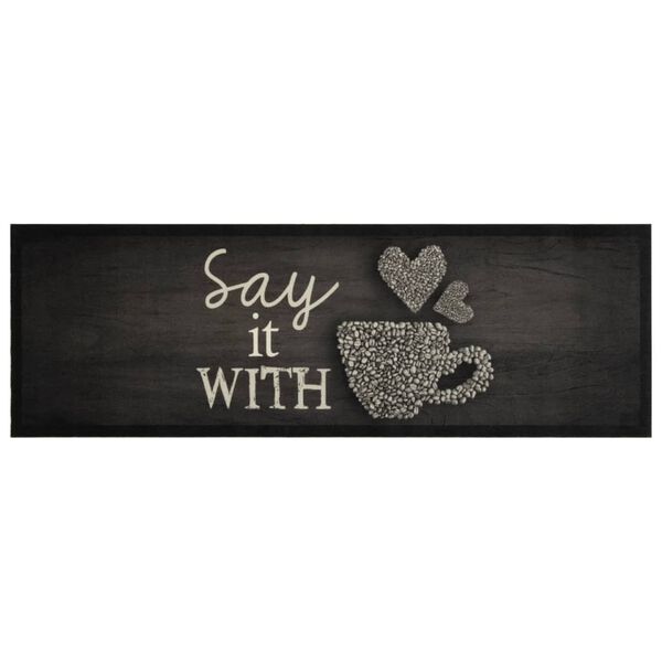 vidaXL Kuhinjski tepih perivi s uzorkom &scaron;alice 60 x 180 cm bar&scaron;unasti