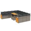 vidaXL 11-dijelni set vrtnih sofa od poliratana s jastucima sivi