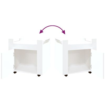 vidaXL Kolica za radni stol bijela 60x45x60 cm od konstruiranog drva