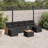 vidaXL 8-dijelni set vrtnih sofa od poliratana s jastucima crni