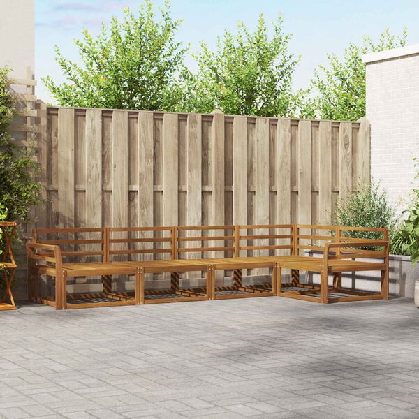 vidaXL Set vanjskih sofa 5 pcs Prirodna Čvrsto drvo akacije