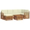vidaXL Set vanjskih sofa 7 kom. Prirodna i krem Poliester