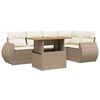 vidaXL 6-dijelni set vrtnih sofa s jastucima bež od poliratana