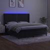 vidaXL Krevet box spring s madracem LED crni 160x200 cm bar&scaron;un