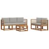 vidaXL Set vanjskih sofa s jastukom 6 pcs Prirodna i svijetlo siva