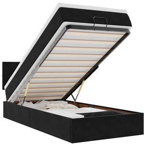 vidaXL Otomanski okvir kreveta s madraca crni 90x190cm bar&scaron;unasti