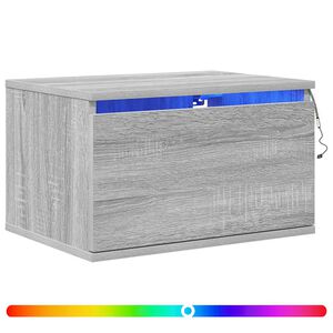 vidaXL Zidni noćni ormarić s LED svjetlima boja sivog hrasta sonome