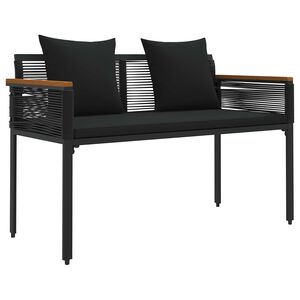 vidaXL Vanjska klupa 2 -Seater 117 x 54 x 74.5 cm poliratan Crna