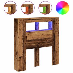 vidaXL LED uzglavlje staro drvo 100x18,5x103,5 cm izrađeno drvo